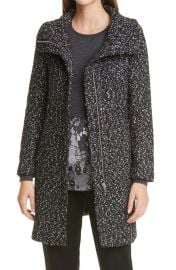 Textured Funnel Neck Coat at Nordstrom